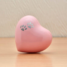 Two Pewter Paw Pink Heart Small Pet Cremation Urn - Lifestyle