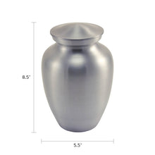 Standard Silver Metal Urn Large – Case of 12 - Dimensions