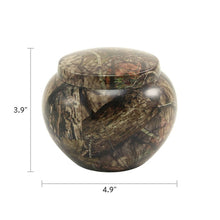 Classic Round Mossy Oak Medium Pet Cremation Urn - Dimensions