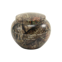 Classic Round Mossy Oak Medium Pet Cremation Urn - Personalized
