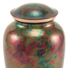 Multicolor Raku Stainless Steel Adult Cremation Urn - Artistic