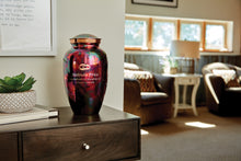 Multicolor Raku Stainless Steel Adult Cremation Urn - Lifestyle