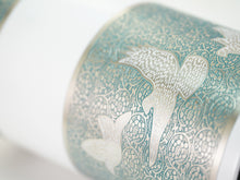 White Brass Adult Cremation Urn with Teal Doves Design - Artistic