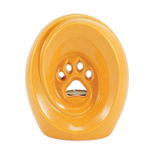 Amber Ceramic Medium Pet Urn with Tranquil Paw Design