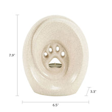 Stone Crackle Ceramic Medium Pet Urn with Tranquil Paw Design - Dimensions