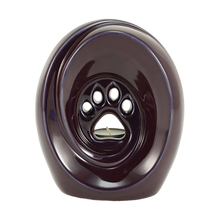 Violet Ceramic Medium Pet Urn with Tranquil Paw Design