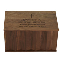 Dimensional Walnut Wood Screw Closure Adult Cremation Urn - Personalized
