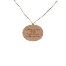 Dark Brown Wood Pendant with Butterfly Design - Personalized