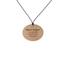 Natural Wood Pendant with Leaf Design - Personalized