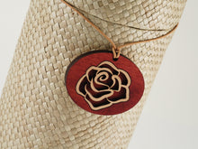 Wood Rose Carved Pendant - Artistic