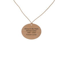 Wood Rose Carved Pendant - Personalized