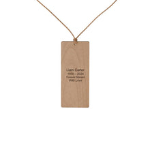 Carved Wood Feather Pendant - Personalized