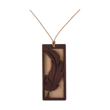 Carved Wood Feather Pendant