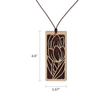 Carved Wood Tulips Pendant - Dimensions