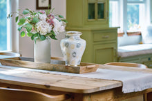 White Marble Aluminum Adult Cremation Urn with Brass Accents - Lifestyle