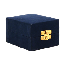 Blue Velvet Memorial Keepsake Box with Gold Clasp