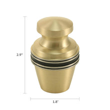 Brushed Bronze Brass Accent Band Keepsake Urn - Dimensions
