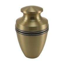 Brushed Bronze Brass Accent Band Adult Cremation Urn