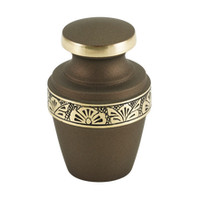 Rustic Bronze Brass Gold Accent Band Keepsake Urn