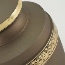 Rustic Bronze Brass Gold Accent Band Adult Cremation Urn - Artistic