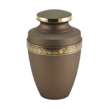 Rustic Bronze Brass Gold Accent Band Adult Cremation Urn