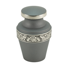 Rustic Pewter Brass Engraved Accent Band Keepsake Urn