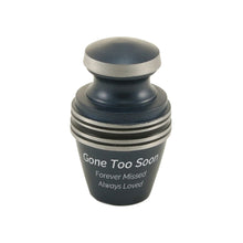 Matte Blue Aluminum Accent Band Keepsake Urn - Personalized