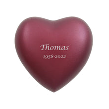 Magenta Aluminum Heart Keepsake Urn - Personalized