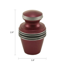 Matte Magenta Aluminum Accent Band Keepsake Urn - Dimensions