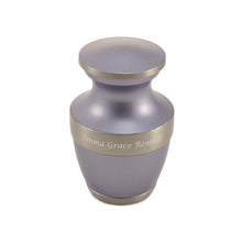 Matte Periwinkle Brass Keepsake Urn - Personalized