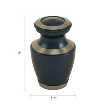 Moonlight Blue Brass Keepsake Urn - Dimensions