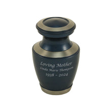 Moonlight Blue Brass Keepsake Urn - Personalized