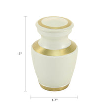 Pearl White Gloss Brass Keepsake Urn - Dimensions