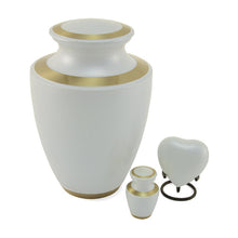 Pearl White Gloss Brass Keepsake Urn - Size