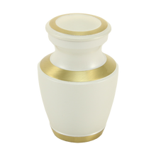 Pearl White Gloss Brass Keepsake Urn