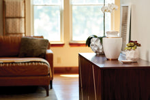 Pearl White Brass Adult Cremation Urn with Metallic Shimmer - Lifestyle