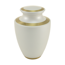 Pearl White Brass Adult Cremation Urn with Metallic Shimmer