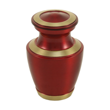 Crimson & Gold Brass High Gloss Metallic Keepsake Urn