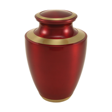 Crimson & Gold Brass High Gloss Metallic Adult Cremation Urn