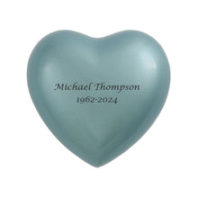 Teal Brass Heart Keepsake Urn