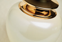 High Gloss Pearl Brass Adult Cremation Urn with Brass Lid - Artistic