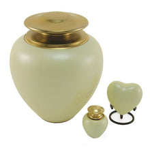 High Gloss Pearl Brass Adult Cremation Urn with Brass Lid - Size