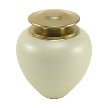 High Gloss Pearl Brass Adult Cremation Urn with Brass Lid