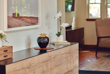 High Gloss Onyx Brass Adult Cremation Urn with Brass Lid - Personalized