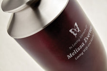 Ruby Red Aluminum & Brass Brushed Silver Lid Adult Cremation Urn - Artistic