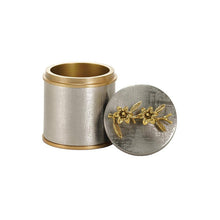 Pewter and Bronze Stainless Steel Small Cremation Urn with Lily Design - Artistic