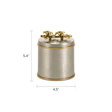 Pewter and Bronze Stainless Steel Small Cremation Urn with Lily Design - Dimensions