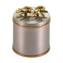Pewter and Bronze Stainless Steel Small Cremation Urn with Lily Design