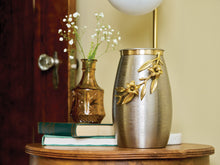 Pewter & Bronze Stainless Steel Large Urn with Lily Design - Lifestyle