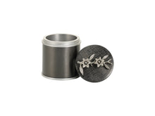 Slate and Pewter Stainless Steel Small Cremation Urn with Lily Design - Artistic